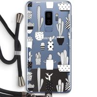 Cactusmotief: Samsung Galaxy S9 Plus Transparant Hoesje met koord