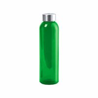 Glazen waterfles/drinkfles/sportfles - groen transparant - met RVS dop - 500 ml - thumbnail