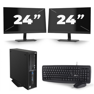 HP Z230 Workstation SFF - Intel Core i7-4e Generatie - 16GB RAM - 256GB SSD - Windows 10 + 2x 24 inch Monitor
