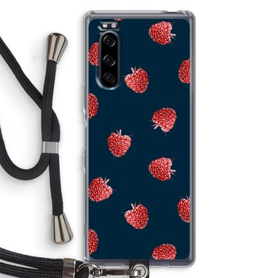 Framboosjes: Sony Xperia 5 Transparant Hoesje met koord