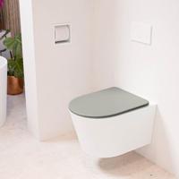 Wandcloset Mondiaz Lavie | Zonder spoelrand | Incl.Toiletzitting-Smoke | Keramiek | Talc (wit mat)