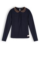 NoNo Meisjes shirt met kraag - Kim - Navy blauw - thumbnail
