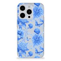 TPU Case voor iPhone 15 Pro Max Flowers Blue