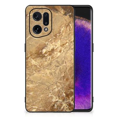 OPPO Find X5 Marmeren Print Telefoonhoesje Marmer Creme