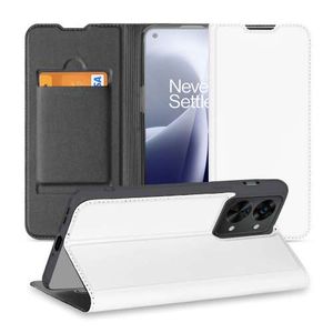 Hoesje OnePlus Nord 2T Bookcase Wit met Pashouder en Standaard