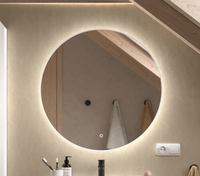 Muebles Globe ronde spiegel wit met LED-verlichting 60cm - thumbnail
