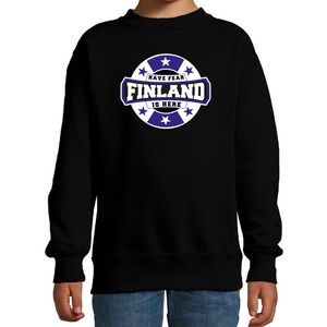 Have fear Finland is here / Finland supporter sweater zwart voor kids