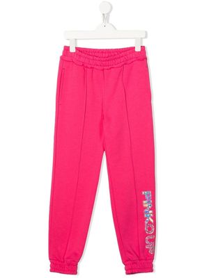 Pinko Kids pantalon de jogging à logo imprimé - Rose