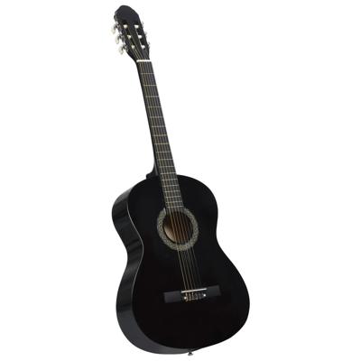 VidaXL Gitaar klassiek beginner 4/4 39" lindenhout zwart