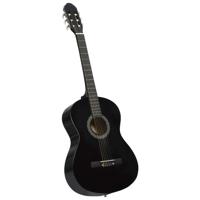 VidaXL Gitaar klassiek beginner 4/4 39" lindenhout zwart