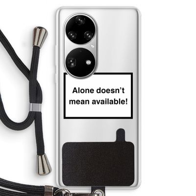 Alone: Huawei P50 Pro Transparant Hoesje met koord