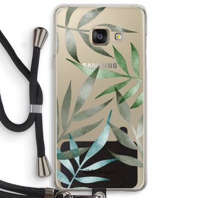 Tropical watercolor leaves: Samsung Galaxy A3 (2016) Transparant Hoesje met koord