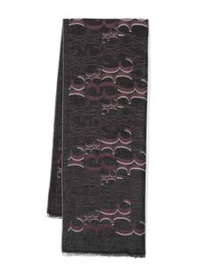 Billionaire écharpe en laine vierge à logo en jacquard - Noir