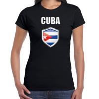 Cuba landen supporters t-shirt - zwart - dames - fan kleding - korte mouwen