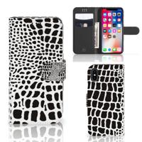Apple iPhone X | Xs | Telefoonhoesje | Met pasjeshouder | Slangenprint