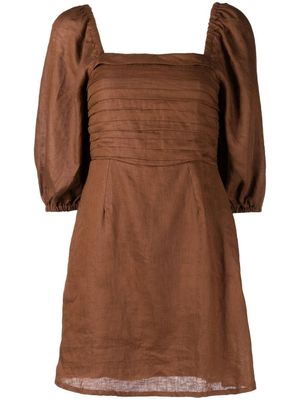 Faithfull the Brand robe Venezia courte en lin - Marron