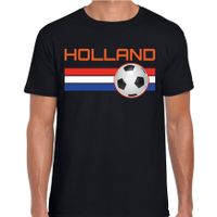 Holland voetbal / landen shirt met voetbal en Nederlandse vlag zwart voor heren 2XL  -