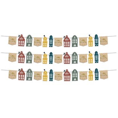 Multipak van 3x stuks Sinterklaas Welkom Sint en Piet papieren vlaggenlijnen 4 meter