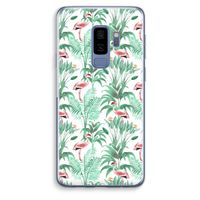 Flamingo bladeren: Samsung Galaxy S9 Plus Transparant Hoesje