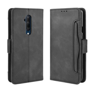 Voor OnePlus 7T Pro portemonnee stijl huid voelen kalf patroon lederen draagtas met aparte kaartsleuf (zwart)