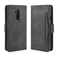 Voor OnePlus 7T Pro portemonnee stijl huid voelen kalf patroon lederen draagtas met aparte kaartsleuf (zwart)