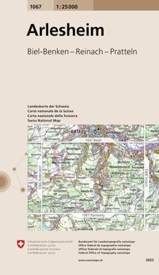 Wandelkaart - Topografische kaart 1067 Arlesheim | Swisstopo