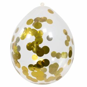 Confetti ballon met gouden confetti - 4 stuks