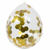 Confetti ballon met gouden confetti - 4 stuks - thumbnail