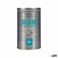 Tin Organic Zout Grijs Blik 10,4 x 18,2 x 10,4 cm (24 Stuks)