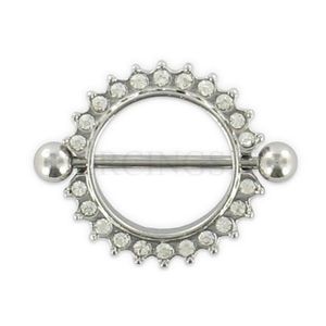 Tepelpiercing shield 16 mm kristallen