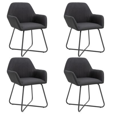 Eetkamerstoelen 4 st stof zwart