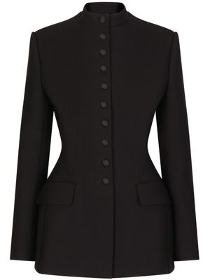 Dolce & Gabbana blazer boutonné à col officier - Noir