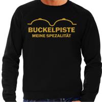 Apres ski sweater heren - buckelpiste - zwart - glitter goud - wintersport - skieen/snowboarden - thumbnail