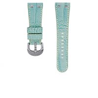 TW Steel horlogeband TWB80 Leder Lichtblauw 26mm + wit stiksel - thumbnail