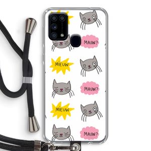 Meow: Samsung Galaxy M31 Transparant Hoesje met koord