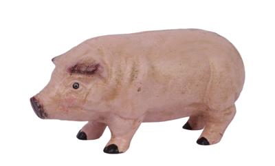 A CAST IRON PIG BANK