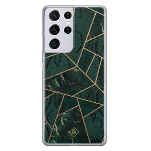 Samsung Galaxy S21 Ultra siliconen hoesje - Abstract groen