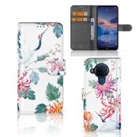 Nokia 5.4 | Telefoonhoesje | Met pasjeshouder | Bird Flowers
