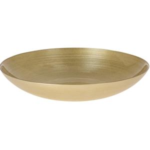 Decoratie schaal/fruitschaal - D30 cm - goud - glas - rond