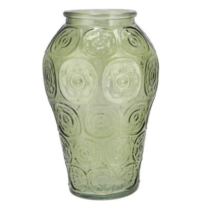 Bloemenvaas Circle - boeket vaas - glas - zeegroen - 15 x 25 cm