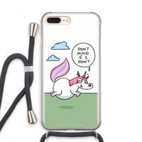 Unicorn: iPhone 7 PLUS Transparant Hoesje met koord