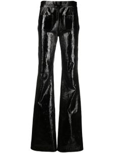 Dorothee Schumacher pantalon évasé en cuir verni - Noir