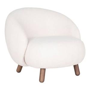 Rebellenclub Bilby Fauteuil - Wit Met Walnoot Poten