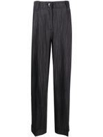 GANNI pantalon ample à rayures - Noir