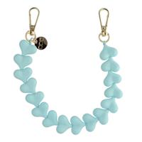 Telefoonkoord Heart - Zachtblauw - Goud