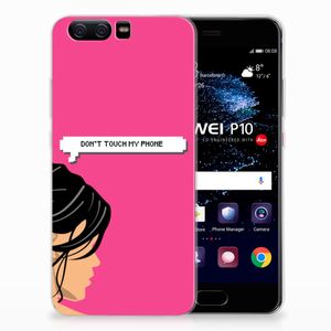 Huawei P10 Silicone-hoesje Woman Don't Touch My Phone