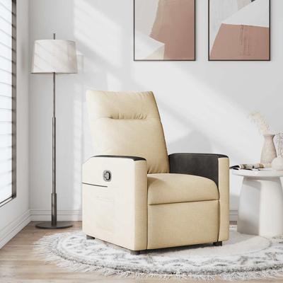 Fauteuil verstelbaar stof crmekleurig