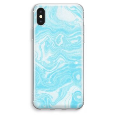 Waterverf blauw: iPhone XS Max Transparant Hoesje