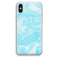 Waterverf blauw: iPhone XS Max Transparant Hoesje