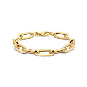 Armband Paperclipschakel geelgoud 8 mm 19,5 cm
